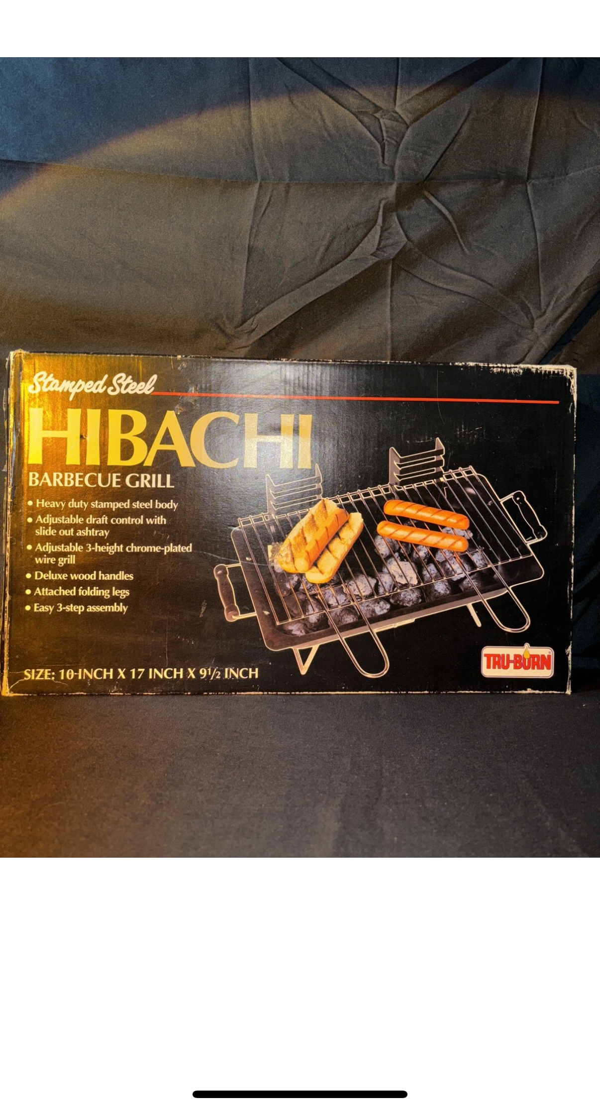 Try-Burn Stamped Steel Hibachi Barbecue Grill