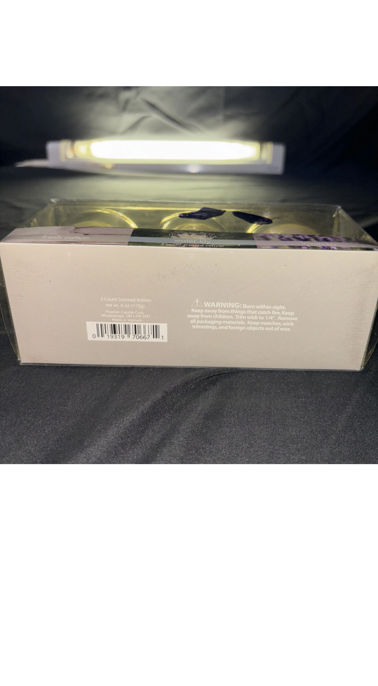Signature Home Scents 3 Count Scented Votives-Fresh Cotton,Water Lily,Lavender