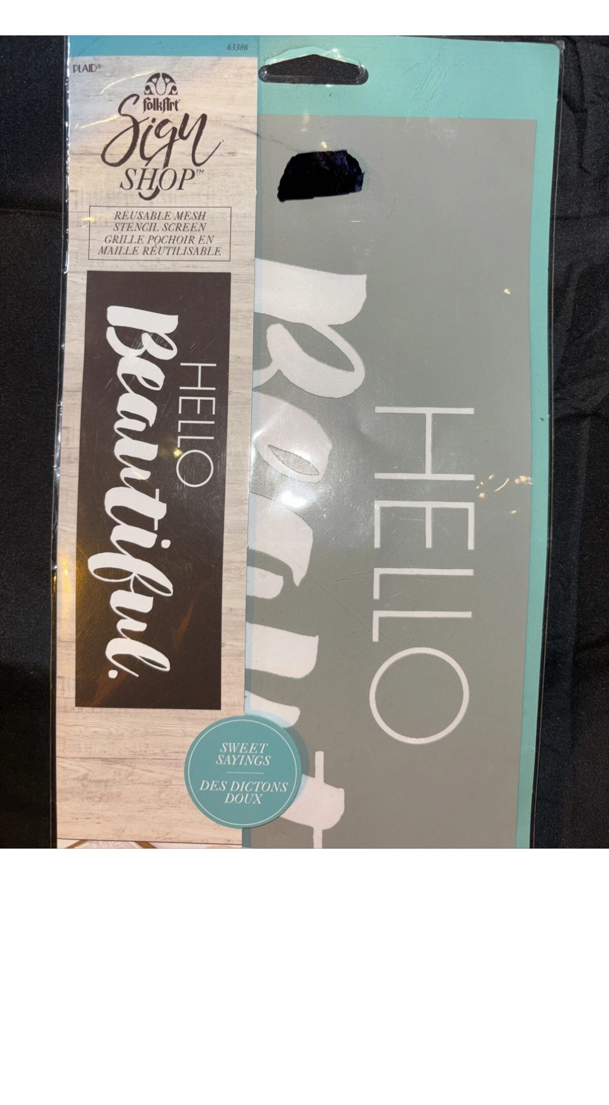 Plaid Folkart Sign Shop Mesh Stencils- Hello Beautiful - NEW
