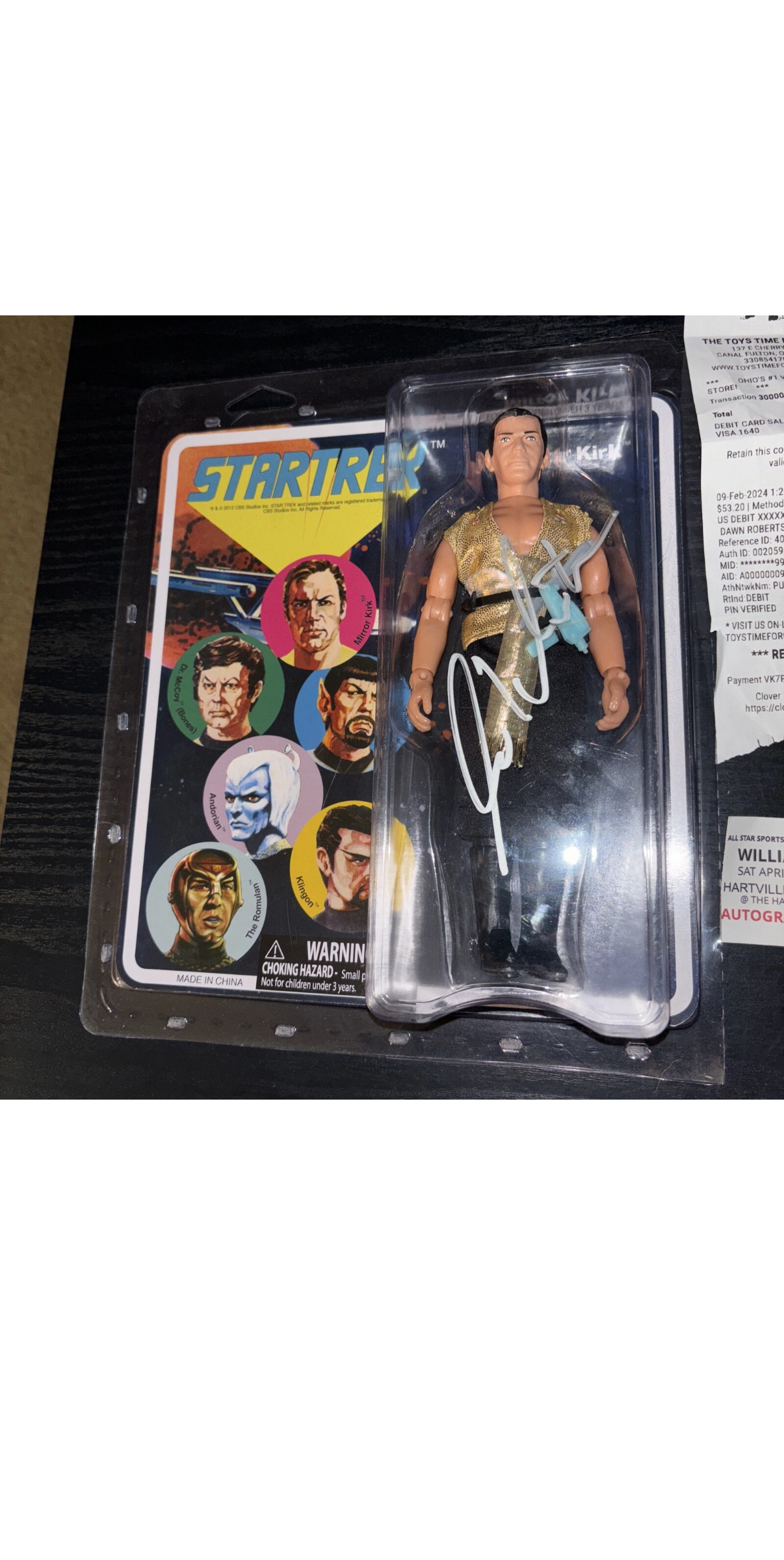 Diamond Retro Mirror Kirk-William Shatner Autographed-Authentic-*