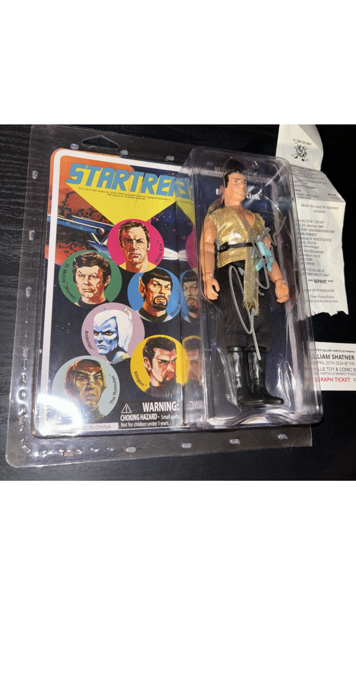 Diamond Retro Mirror Kirk-William Shatner Autographed-Authentic-*