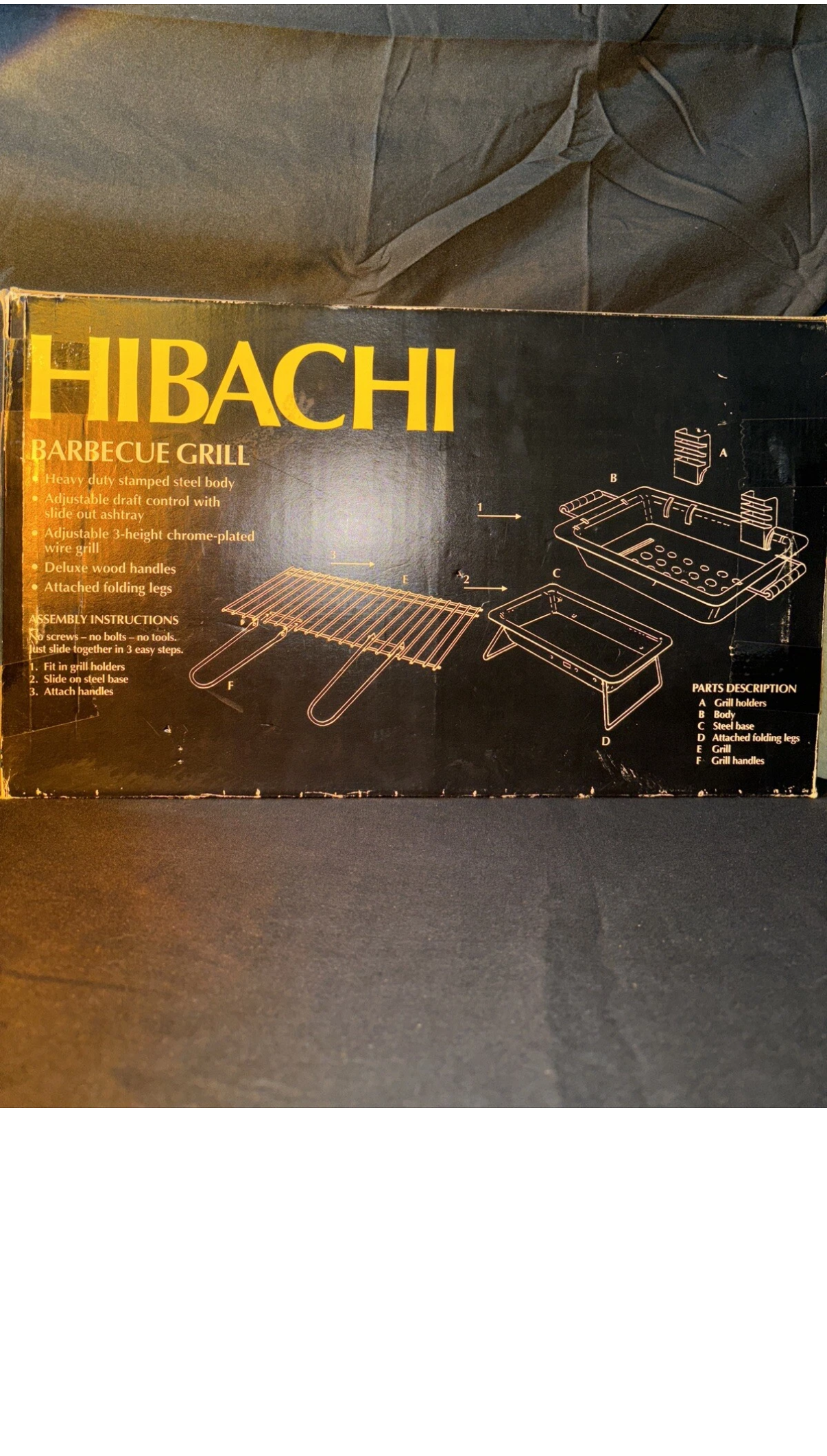 Try-Burn Stamped Steel Hibachi Barbecue Grill