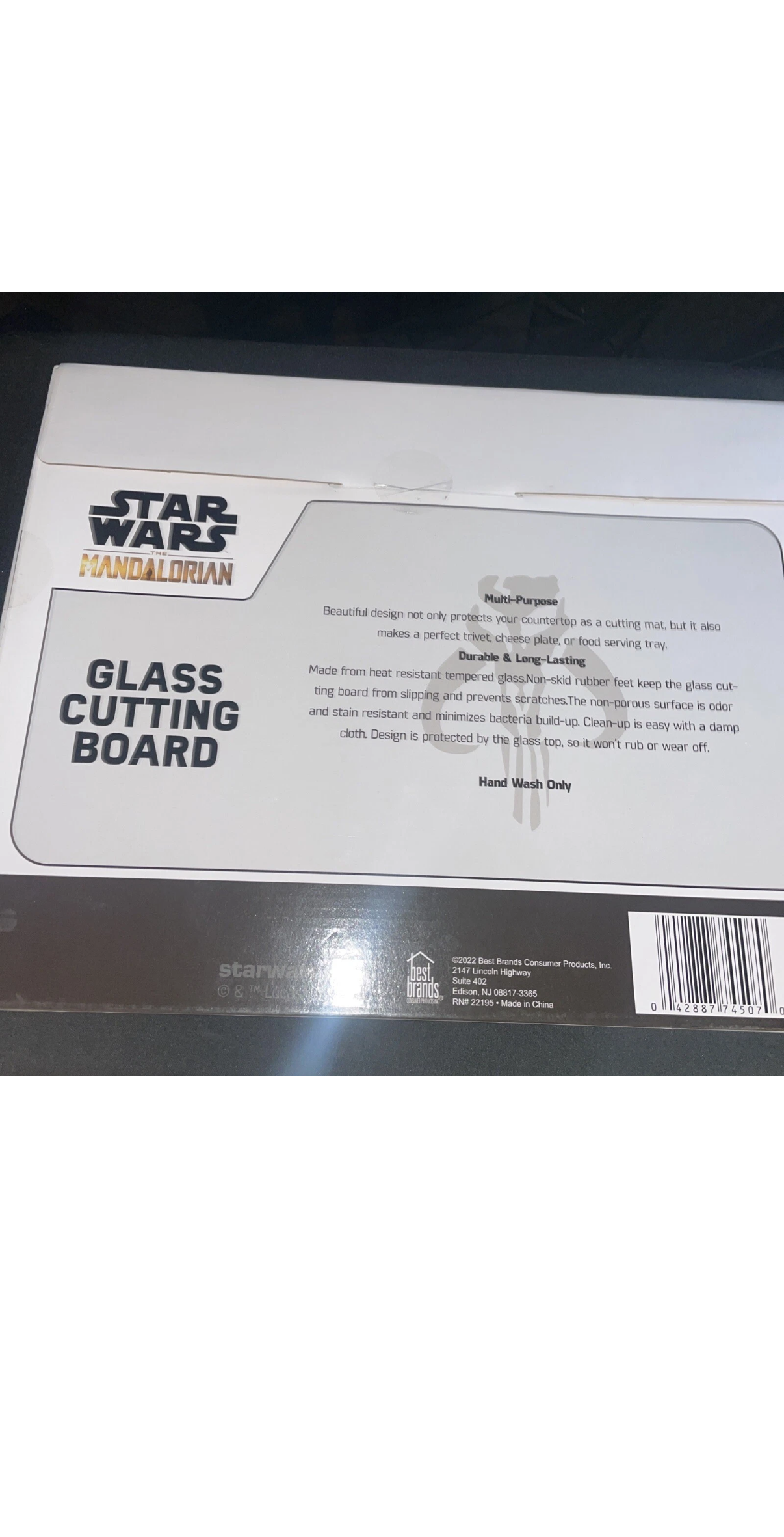 Star Wars The Mandalorian Glass Cutting Board