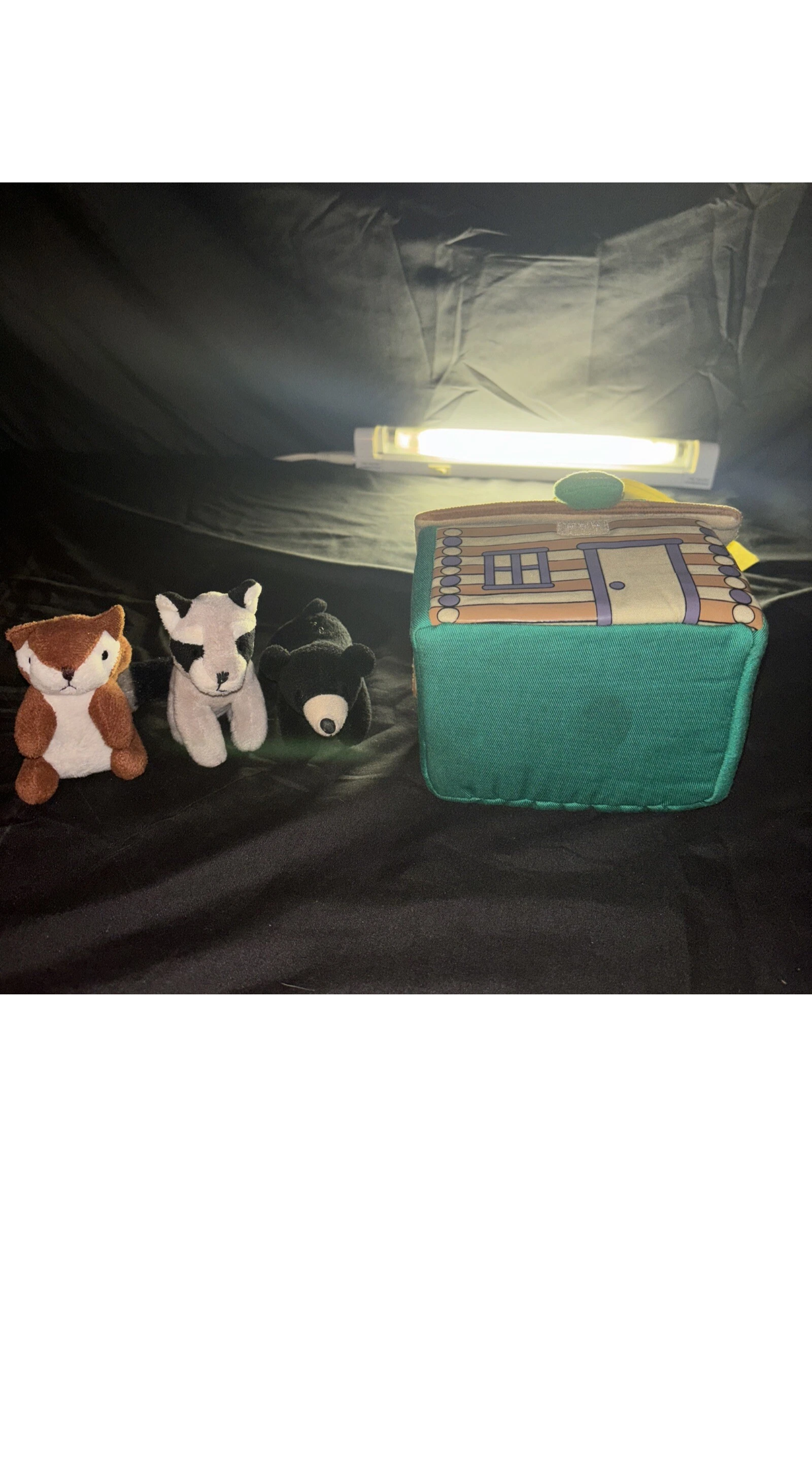 Cabin Bear Squirrel Raccoon Set My Forest Friends Aurora Baby 6"x6" Soft Plush