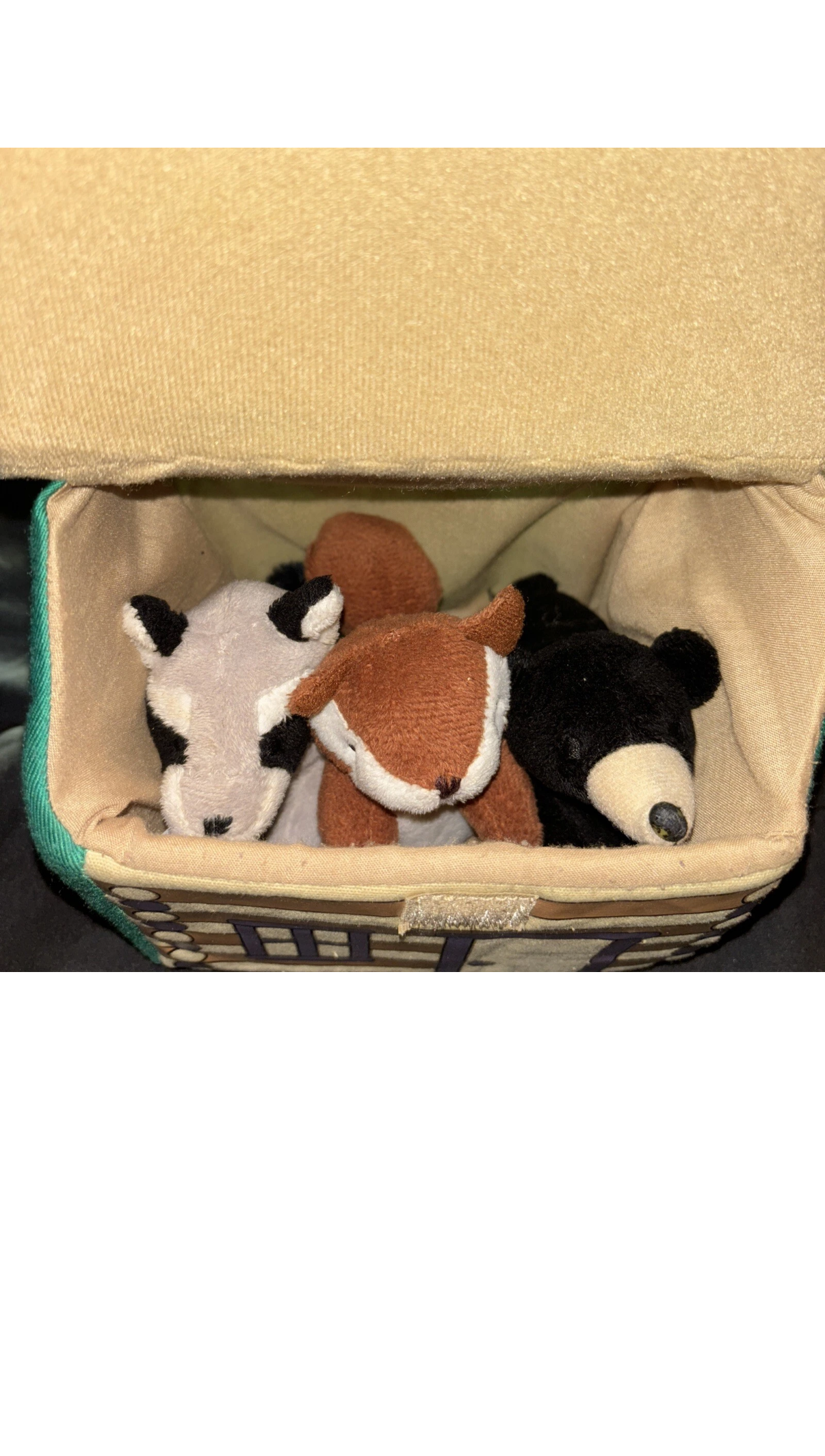 Cabin Bear Squirrel Raccoon Set My Forest Friends Aurora Baby 6"x6" Soft Plush