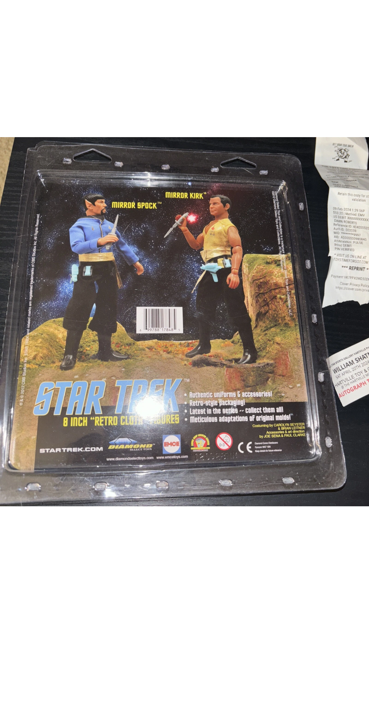 Diamond Retro Mirror Kirk-William Shatner Autographed-Authentic-*