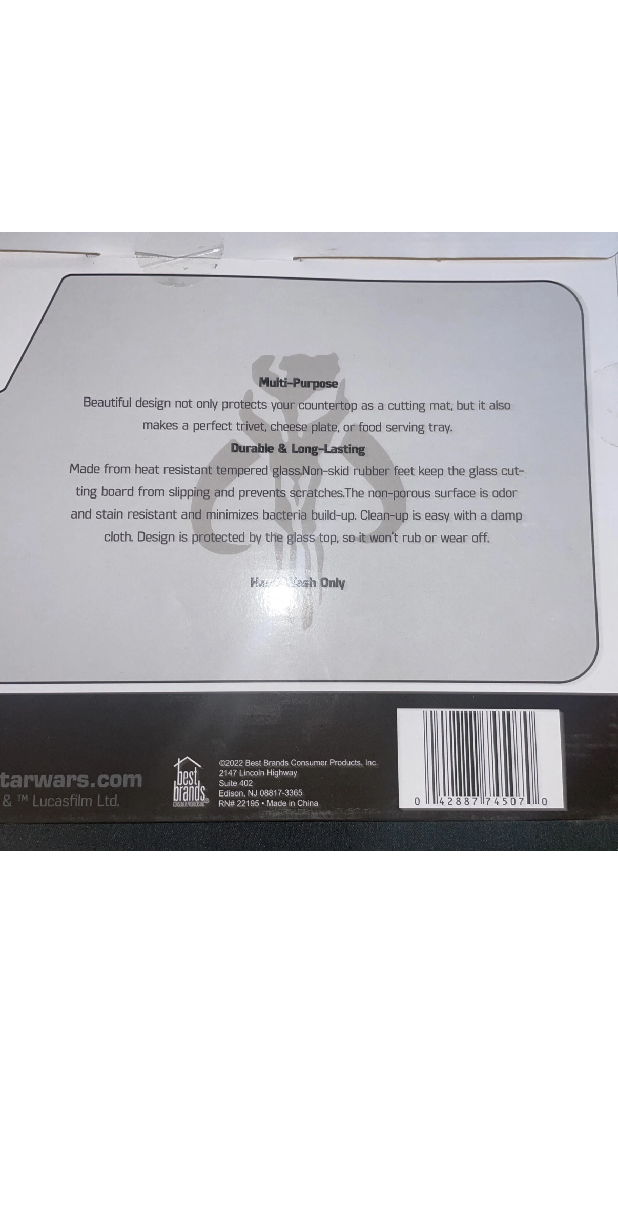 Star Wars The Mandalorian Glass Cutting Board