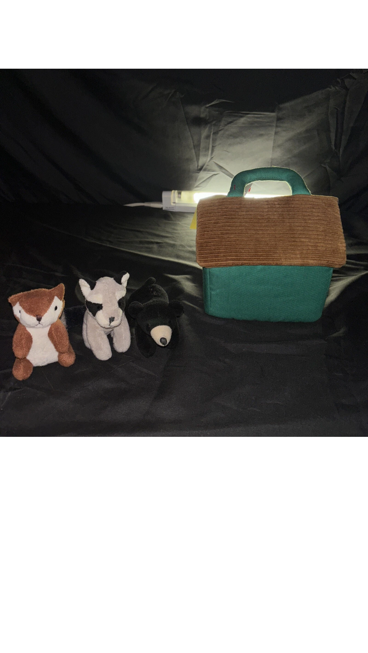 Cabin Bear Squirrel Raccoon Set My Forest Friends Aurora Baby 6"x6" Soft Plush