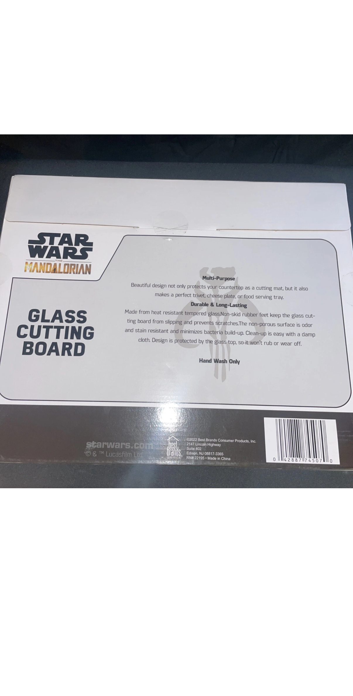 Star Wars The Mandalorian Glass Cutting Board