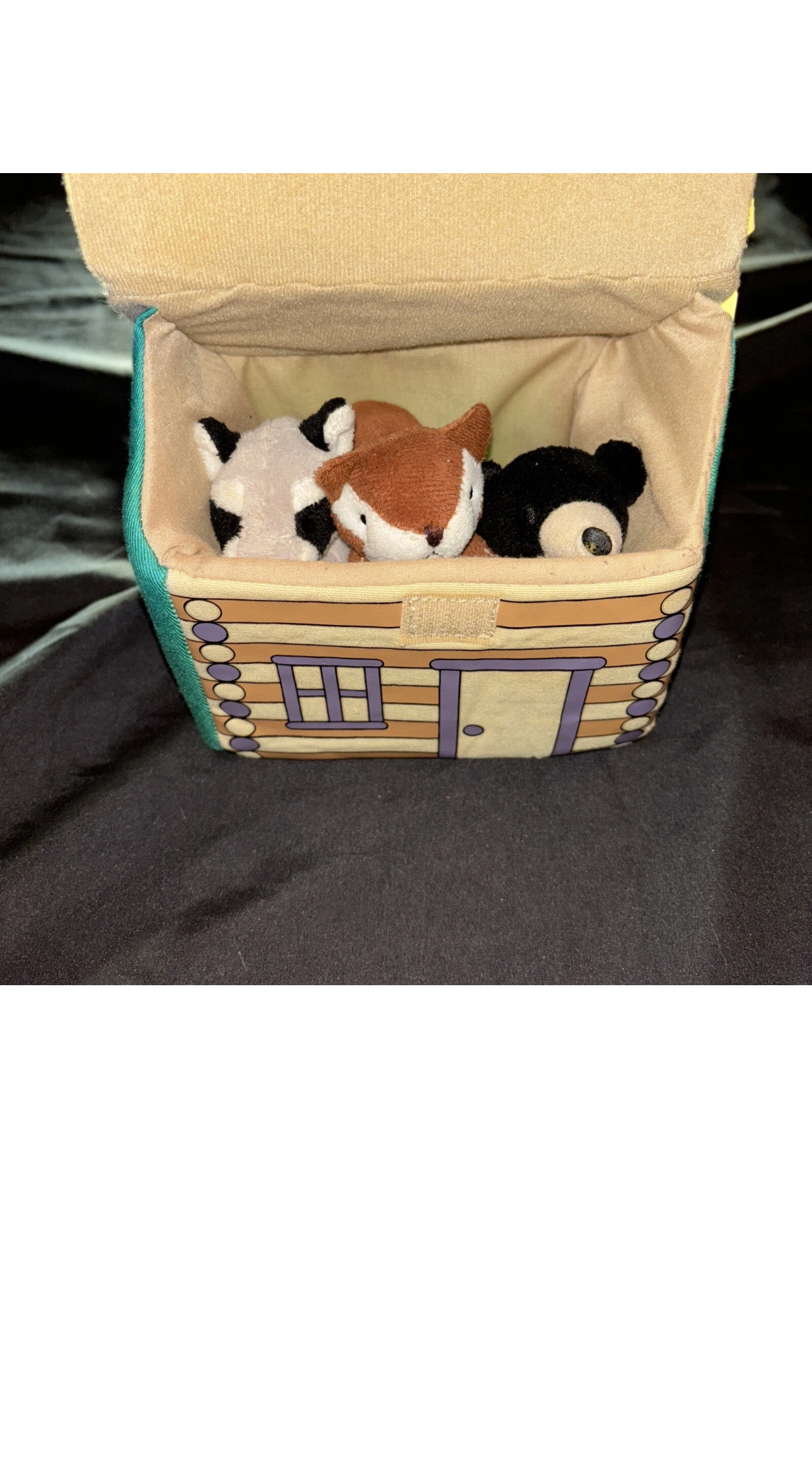 Cabin Bear Squirrel Raccoon Set My Forest Friends Aurora Baby 6"x6" Soft Plush