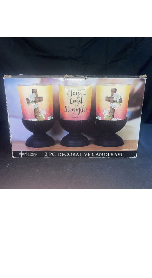 Home Blessings Collection 3 Pc Decorative Candle Set