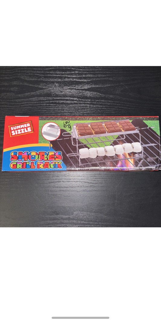 Stainless Steel S'mores Outdoor Grilling Rack w/ Roasting Skewers Sticks Set