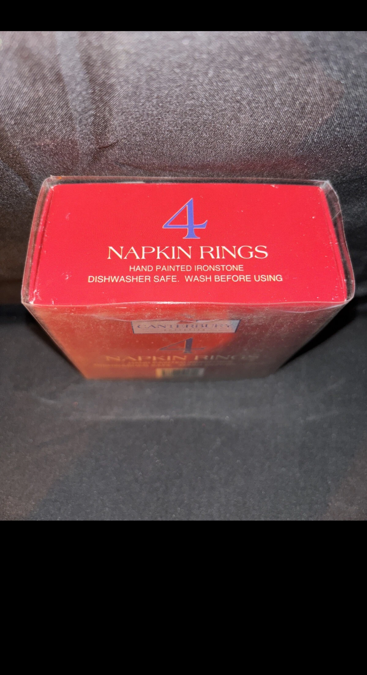 Canterbury Potteries Red Hat Napkin Rings Set of 4 Ceramic