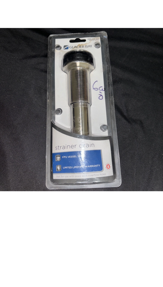 Glacier Bay Strainer Drain Brushed Nickel for Vessel Sinks #1000 048 890