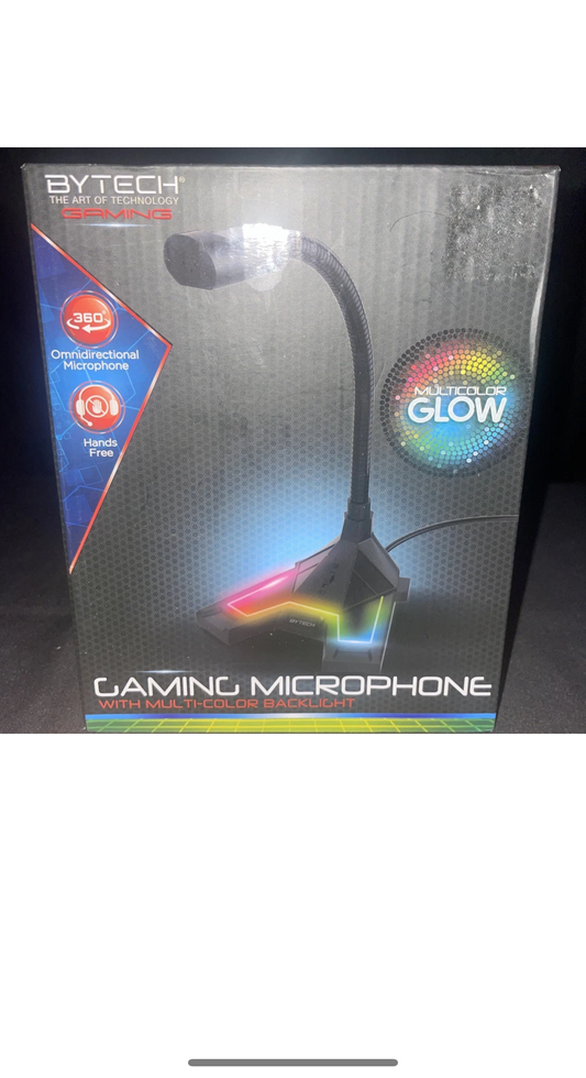 New Bytech Adjustable Gaming microphone - new- Multi Color Backlight Hands Free