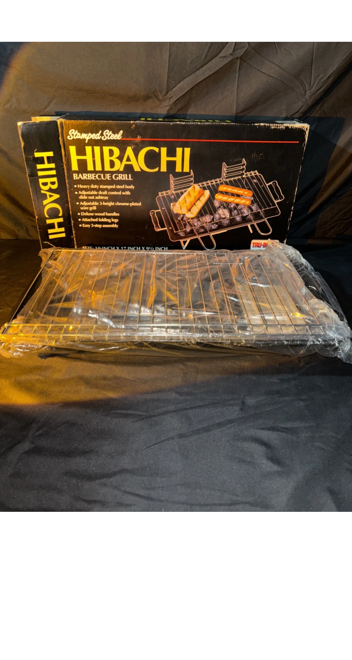 Try-Burn Stamped Steel Hibachi Barbecue Grill