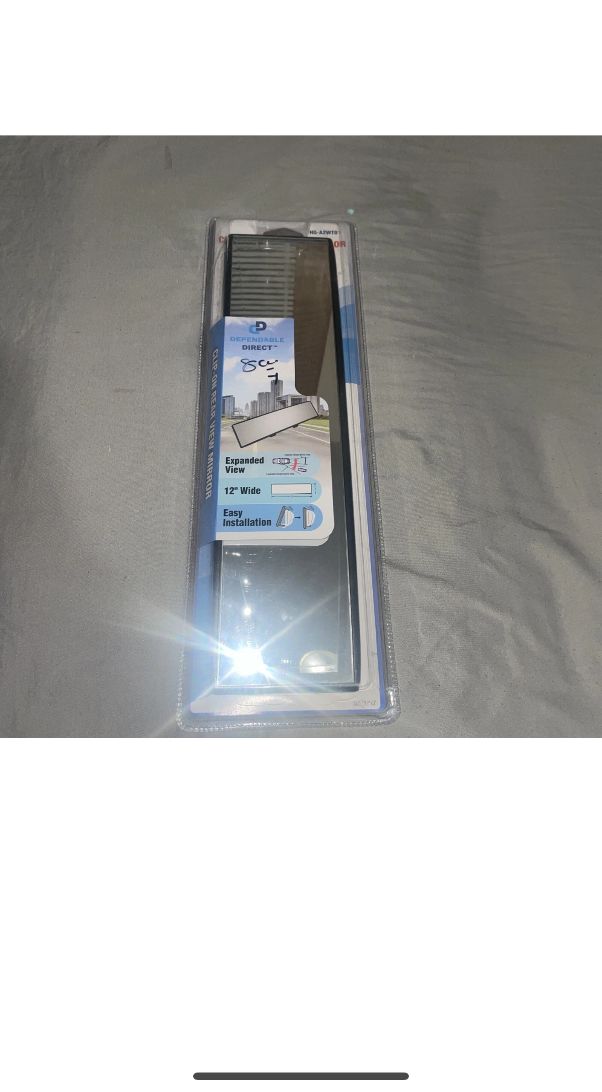 Dependable Direct Interior Clip on Rear View Clear Mirror Universal HG-A2WT01