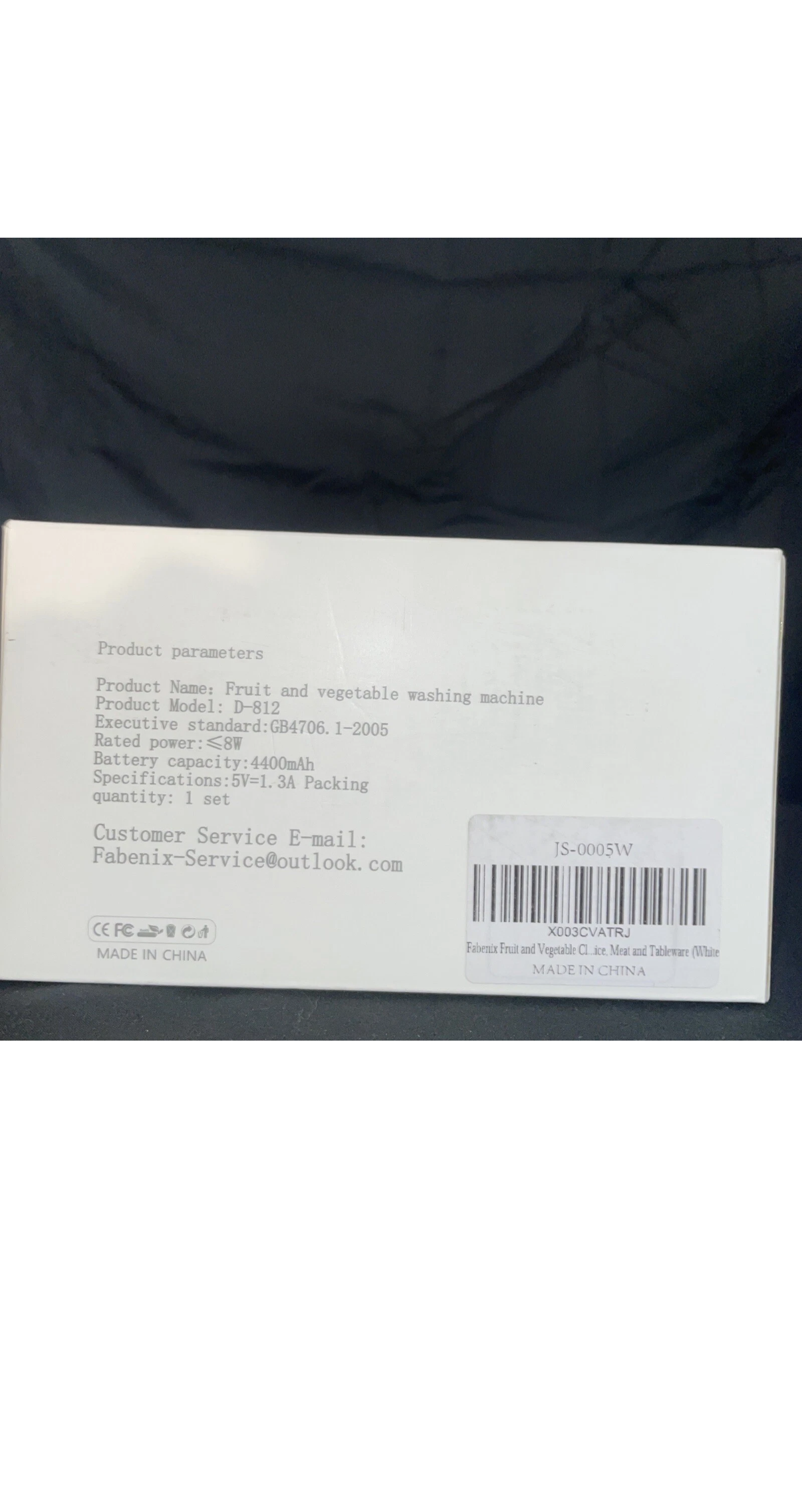 Fabenix 2022 Fruit and vegtable washing machine Model: D-812- Unused-Open Box