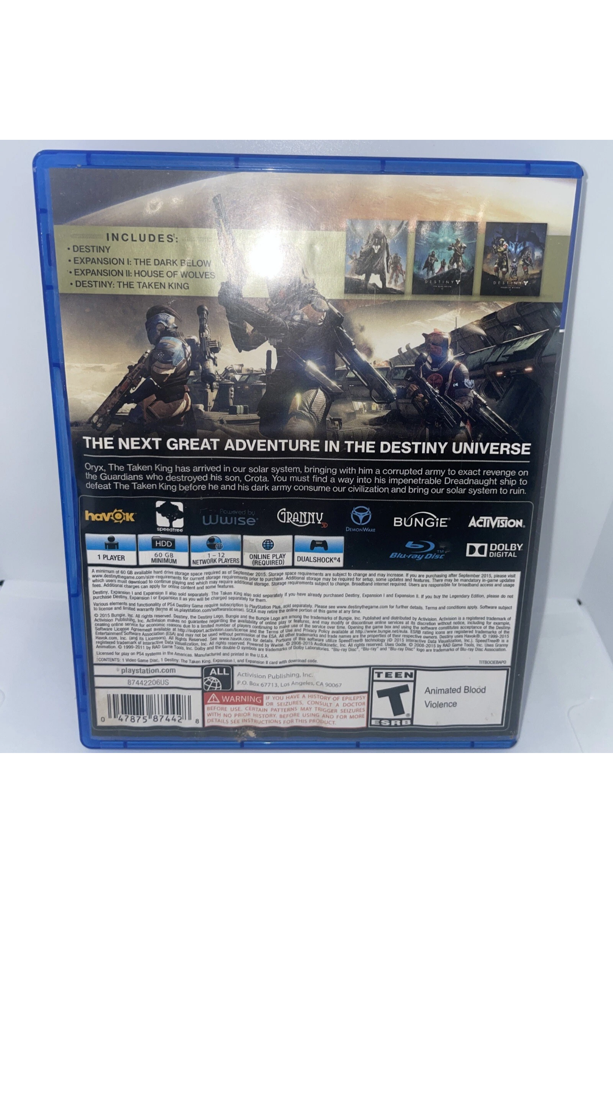 Destiny: The Taken King -- Legendary Edition (Sony PlayStation 4, 2015)