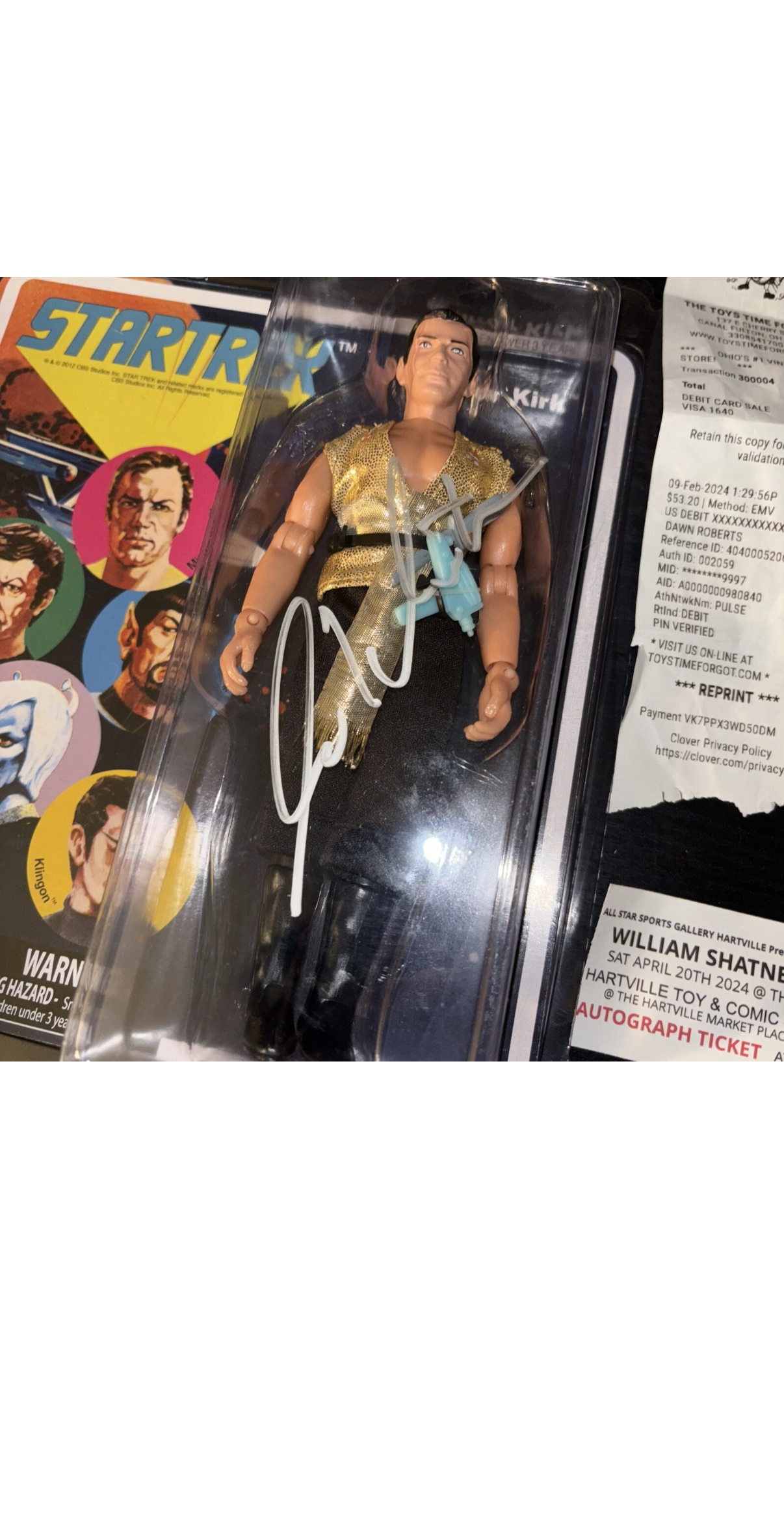Diamond Retro Mirror Kirk-William Shatner Autographed-Authentic-*