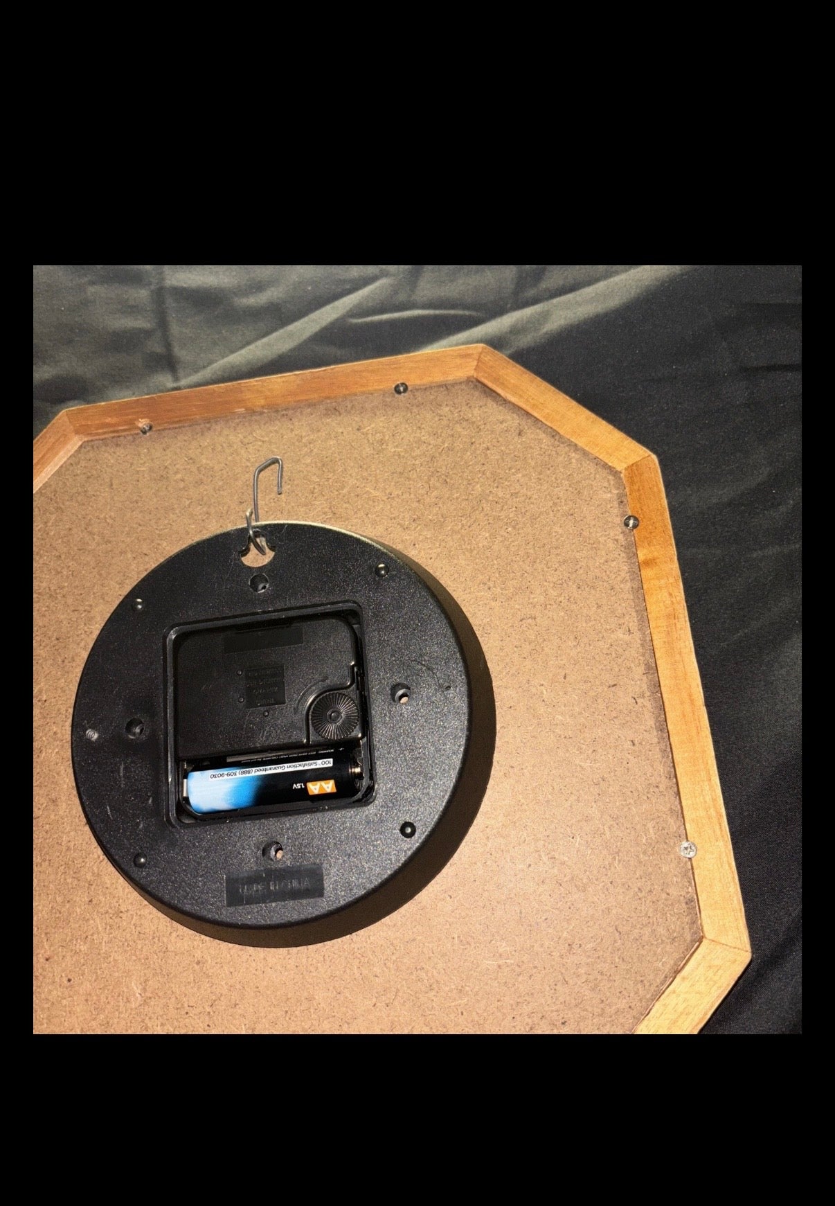 Sterling & Noble Clock Co. Wood Framed Wall Clock, Octagonal-Works-W/New Battery
