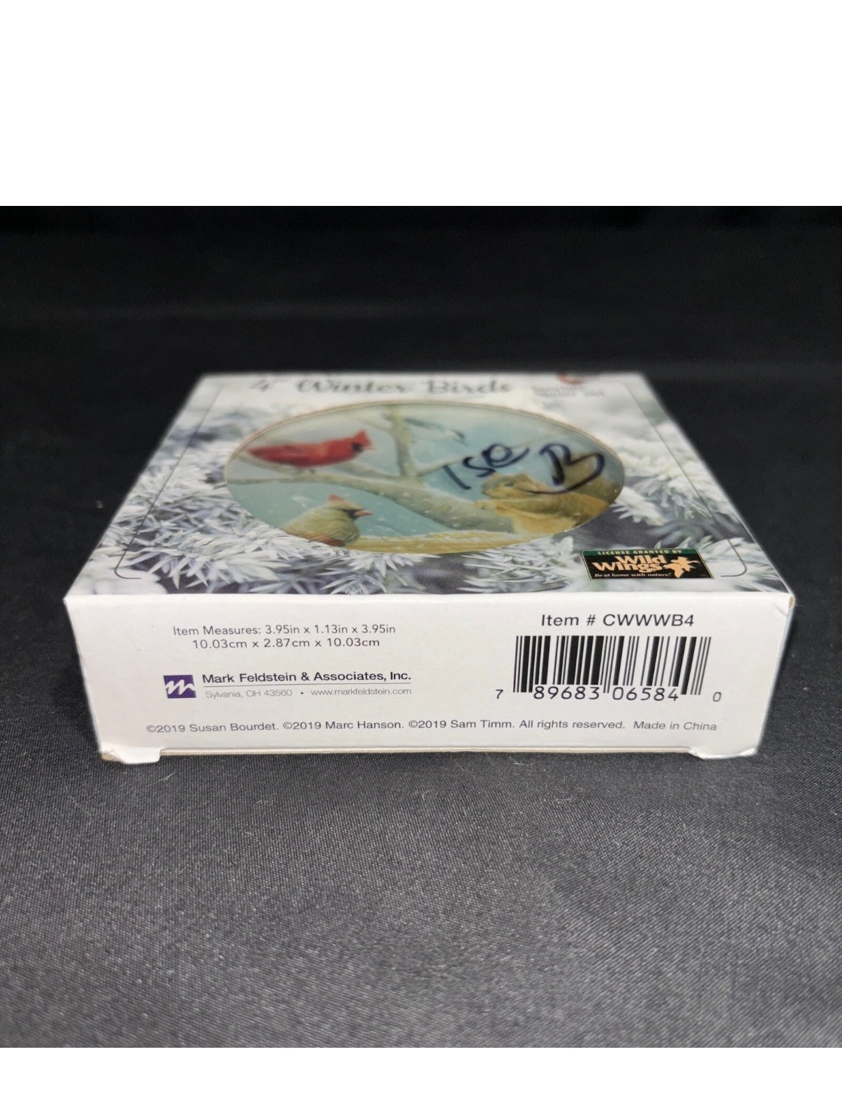 Wild Wings 4 Pc Winter Bird Assorted Coaster Set
